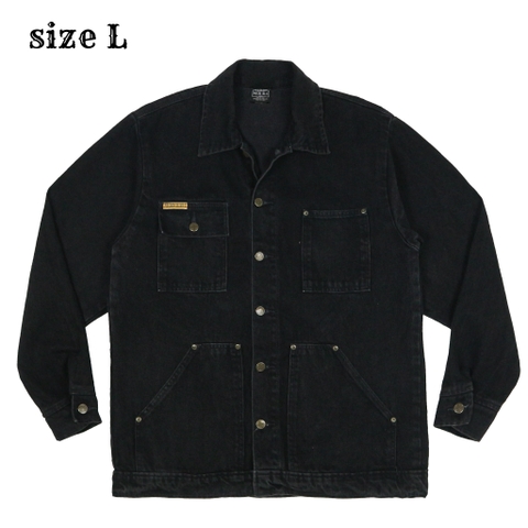 Prison Blues USA Black Denim Chore Coat Size L