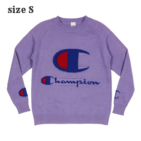 Vtg 80s Champion Knitted Logo Sweatshirt Size S