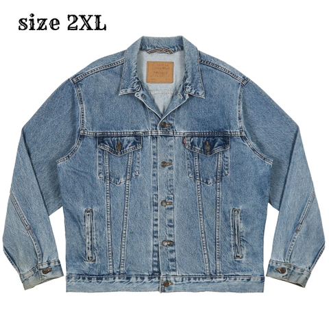 90s Levi's USA Made Trucker Denim Jacket Size 2XL