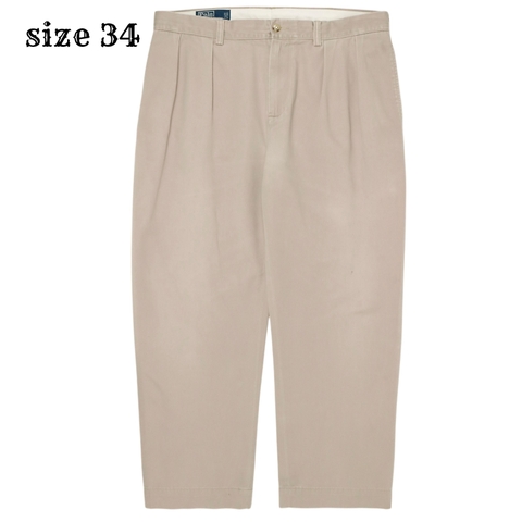90s Polo Ralph Lauren Pleated Khaki Pants Size 34