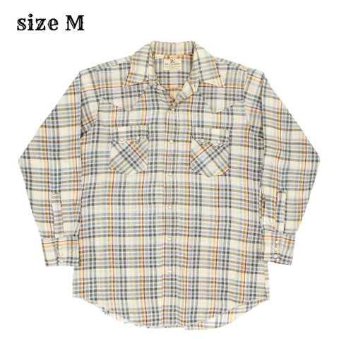 70s Vintage Dee Cee USA Plaid Western Shirt Size M