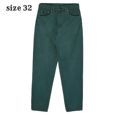90s Levi's 550 USA ‘Green Dyed’ Denim Jeans Size 32