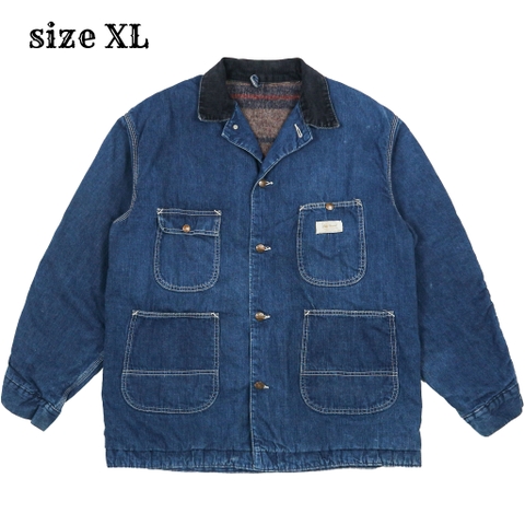 Vtg 60s Powr House Montgomery Ward Denim Chore Coat Size XL