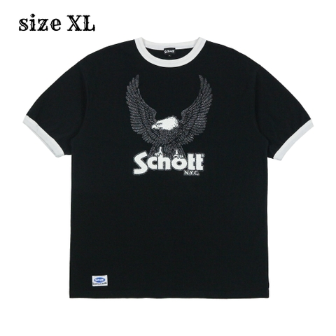 Schott N.Y.C. Black Ringer T-Shirt Size XL