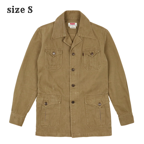 Vtg 70s Levi's Brown Safari Jacket Size M