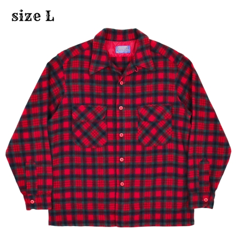 Vintage 70s Pendleton Wool Plaid Board Shirt Size L
