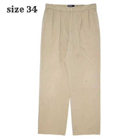Polo Ralph Lauren Pleated Khaki Trousers Size 34