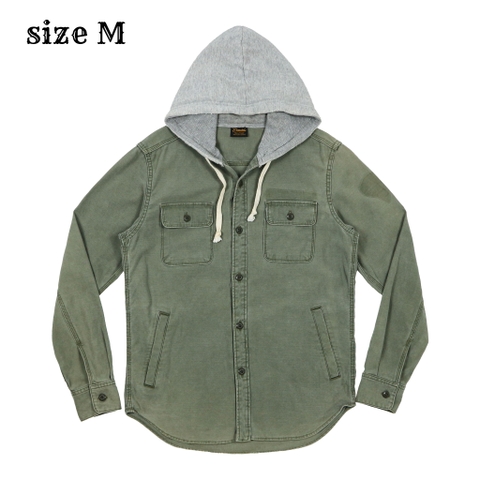 Slap Shot Japan Made Olive Sateen Hooded Jacket Size M
