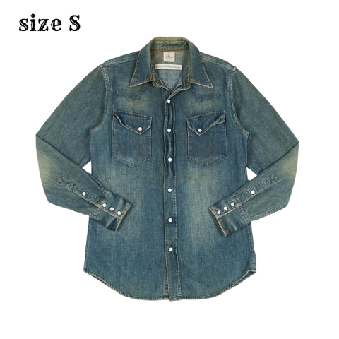 Wrangler x Beams 30th Anniversary Denim Western Shirt Size S