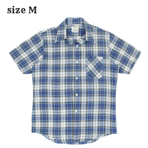 80s Sears Vintage Short-sleeve Plaid Shirt Size M