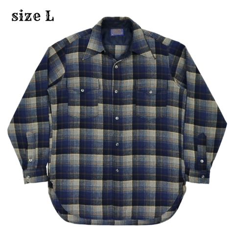 Vintage 70s Pendleton Wool Plaid Shirt Size L