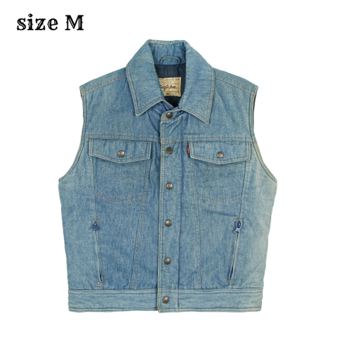 Vtg Big John Japan Padded Denim Vest Size M