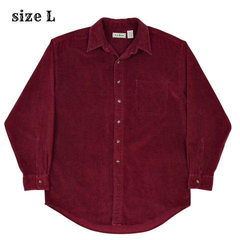 90s L.L.Bean Corduroy Button-down Shirt Size L