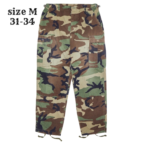 90s U.S. Army Woodland Camo Combat Trousers Size M