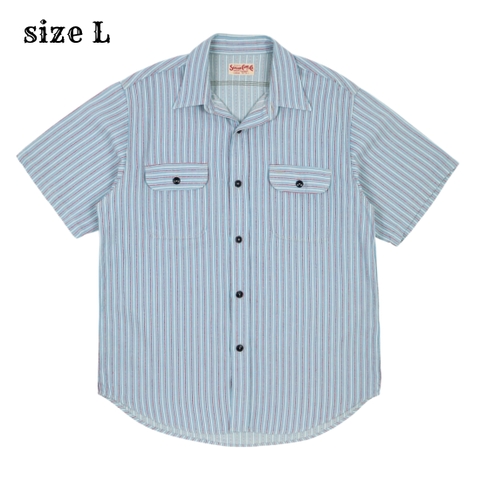Sugar Cane Japan Short-sleeve Stripe Shirt Size L