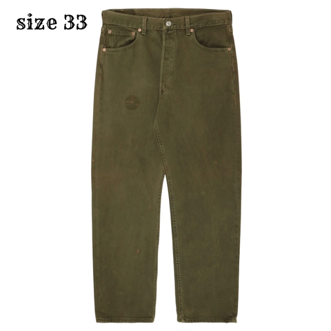 2000s Levi's 501 Olive Dyed Denim Jeans Size 33