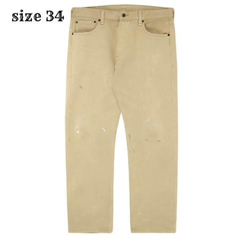 2010s Levi's 501 Beige Denim Jeans Size 34