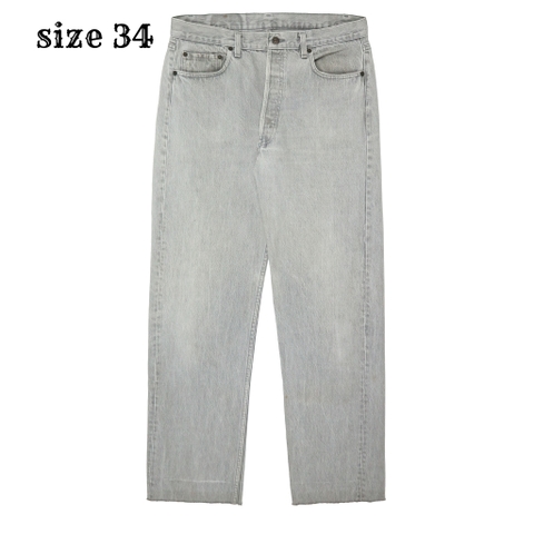 Vtg 80s Levi's 501 USA Gray Denim Jeans Size 34