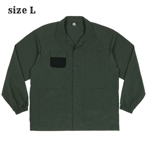 Logos Park Olive Nylon Windbreaker Jacket Size L