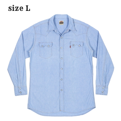 90s Levi's Japan Chambray Western Shirt Size L