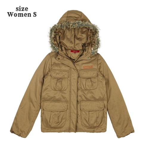 Tommy Girl Hooded Down Jacket Women Size S