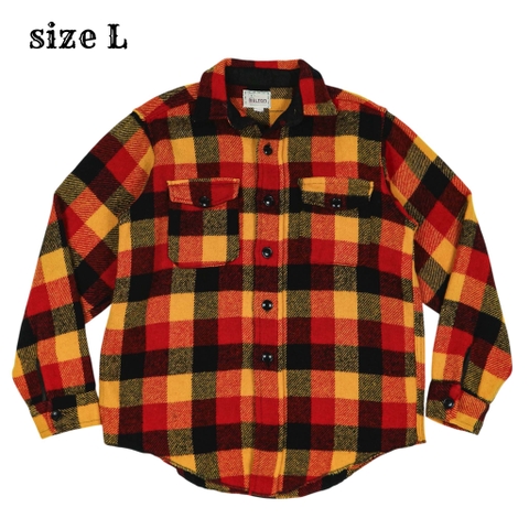 Vintage Melton Wool Made in USA Plaid Shirt Size L