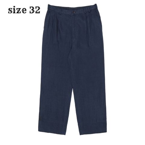Papas Japan Made Navy Pleated Trousers Size 32