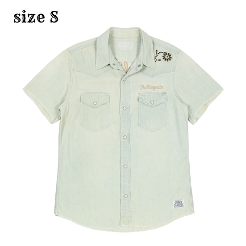 Stooge & Co Short-sleeve Denim Western Shirt Size S