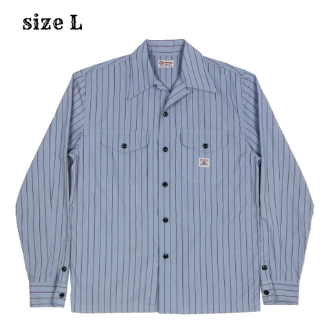 Groovers Japan Made Stripe Work Shirt Size L