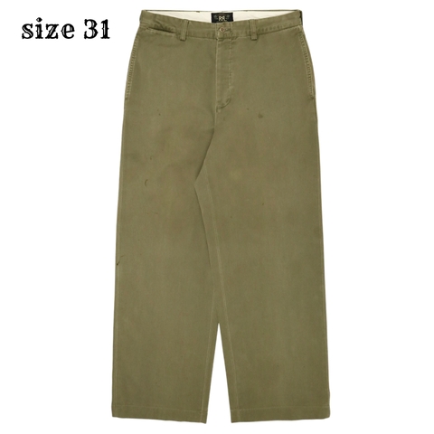 Double RL RRL Military Twill Olive Pants Size 31