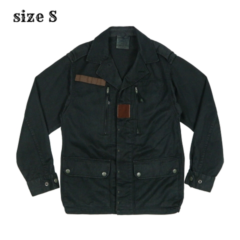 Vtg French Army Black-dyed Field Jacket Size S