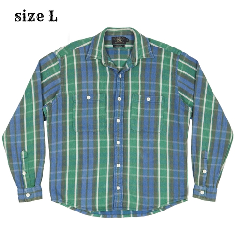 Double RL RRL Flannel Work Shirt Size L