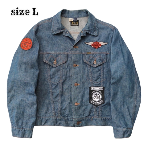 Vintage 70s Maverick Denim Jacket H-D Patch Size L