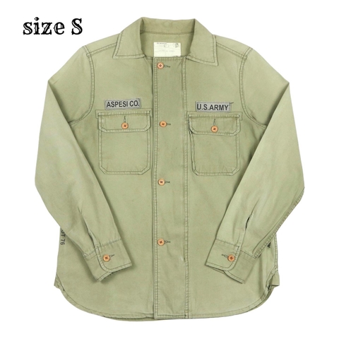 Aspesi Made in Italy Olive Military Shirt Size S