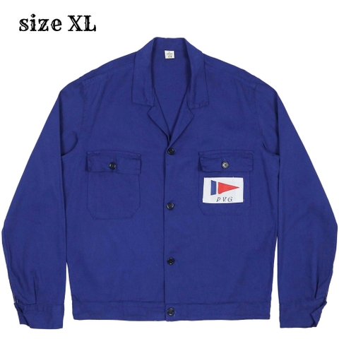 Vtg European Blue Work Jacket Size XL