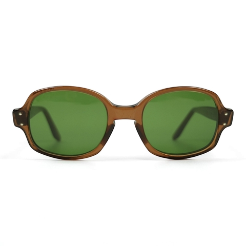 80s U.S. Military Issue Glasses Oval Brown - Green Lens [50-20]