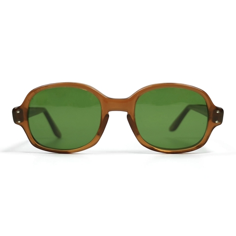 80s U.S. Military Issue Glasses Oval Brown - Green Lens [50-20]