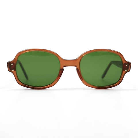 80s U.S. Military Issue Glasses Oval Amber - Green Lens [48-20]