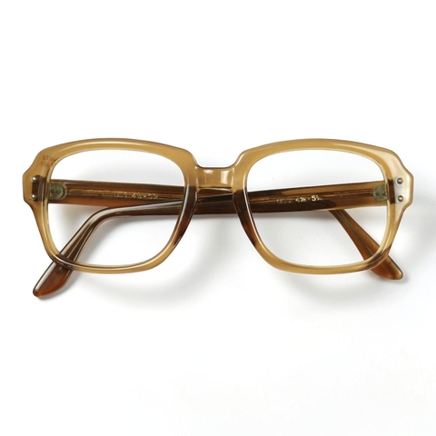 70s U.S. Military Issue Glasses Frame - Light Brown [52-20]