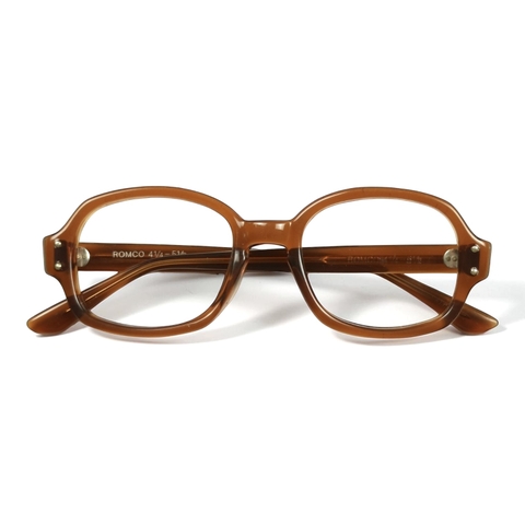 80s U.S. Military Issue Glasses Oval Frame - Brown [48-20]