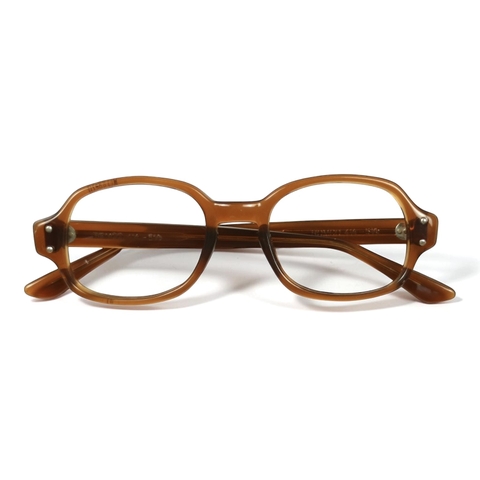 80s U.S. Military Issue Glasses Oval Frame - Brown [46-20]