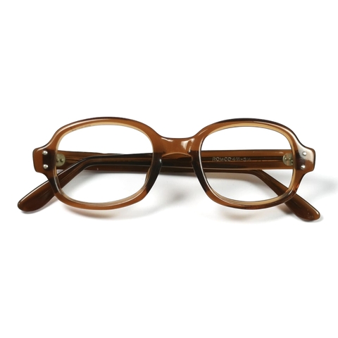 80s U.S. Military Issue Glasses Oval Frame - Brown [46-20]
