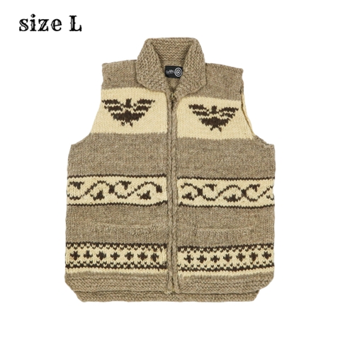 South2 West8 Cowichan Hand-knitted Wool Vest Size L