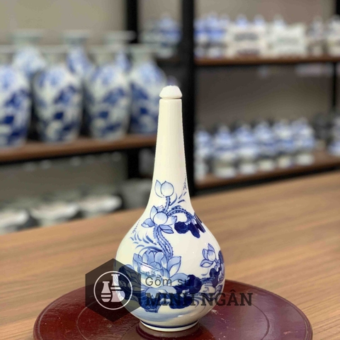 Nậm rượu 1 bầu sen men lam