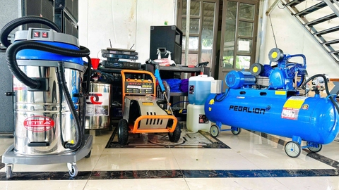 Trạm sạc có khu vực cho khách tự rửa xe tại khu sinh thái Ngũ Phúc, An Thành, Hải Phòng (Kim Thành, Hải Dương cũ)