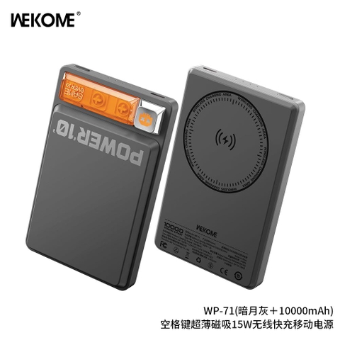 Pin/ Sạc dự phòng không dây MagSafe chính hãng Wekome WK-71 10.000mah