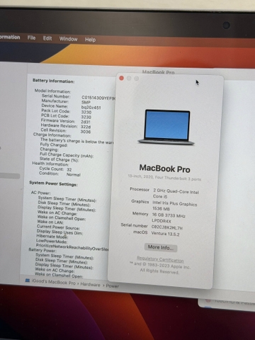 SALE MacBook Pro 13inh 2020 /i5/16GB/512GB Gray 99%