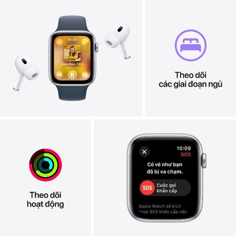 Apple Watch SE 2023 GPS - Mặt nhôm - Dây cao su