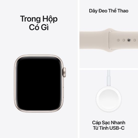 Apple Watch SE 2023 GPS - Mặt nhôm - Dây cao su