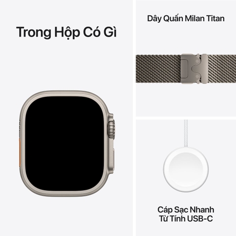 Apple Watch Ultra 3 GPS + Cellular 49mm viền Titanium dây Milan